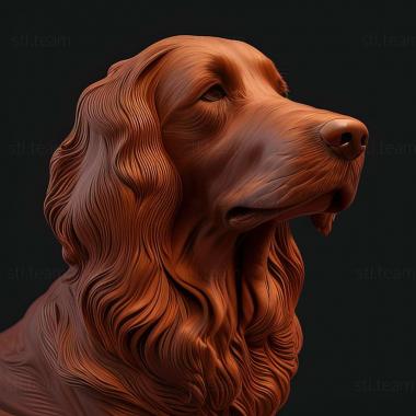 3D model Irish Red Setter dog (STL)